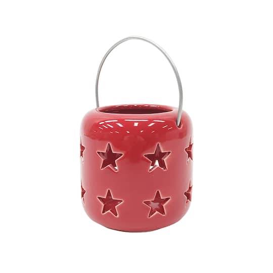 3.75" Ceramic Tealight Candle Lantern by Celebrate It